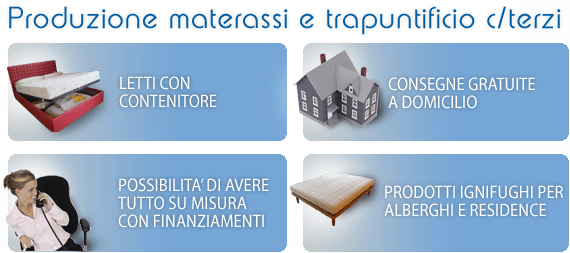 produzione materassi, trapunte, lenzuola, reti